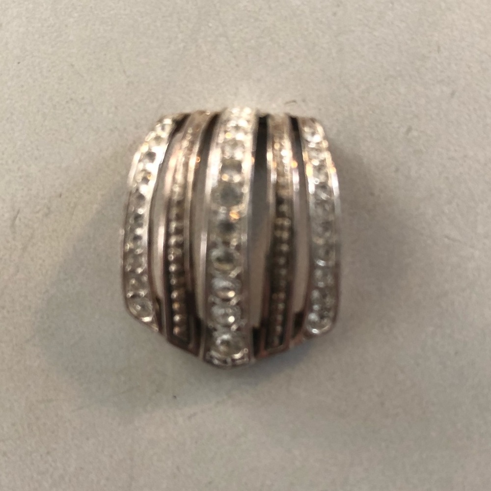 Rhinestone and silver slider